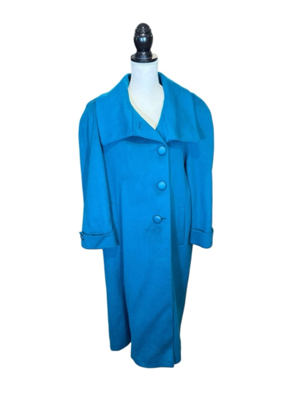 Women's Ashley Scott Petite Wool Coat Blue/Black Size Petite